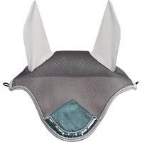 Produktbild von Horze Shine Fliegenhaube für Pferde aus Stoff in Blau und Grau