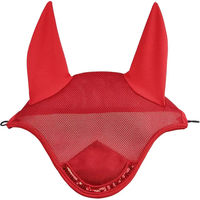 Produktbild von Horze Shine Fliegenhaube für Pferde in Rot aus Stoff