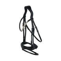 Produktbild von Horze Somerset Anatomische Trense aus Leder in Schwarz für Warmblut