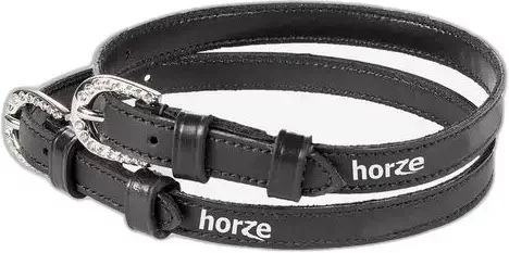 Produktbild von Horze Sporenriemen aus Leder für Pferde in Schwarz Weiß oder Silber