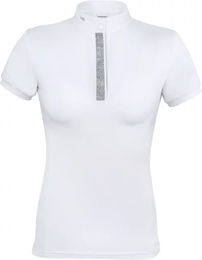 Produktbild von Horze Turnierpolo Damen Horsenjoy Brilliant Reitshirt Rosa Weiß Größe 42