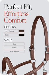 Horze Warren Lederhalfter für Pferde in Braun – Bild 1 von 4