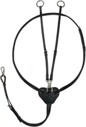 Produktbild von Horze Winchmore Martingal mit Ringen aus Leder für Ponys in Schwarz