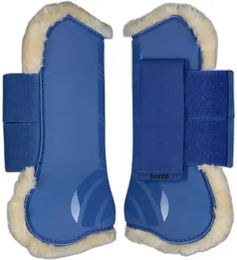 Horze Windsor Gamaschen mit Kunstpelzfutter für Warmblut in Blau – Bild 1 von 2