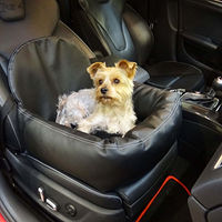 Produktbild von Hossi's Wholesale Hundesitz Autositz aus Kunstleder für kleine bis mittelgroße Hunde wasserabweisend Schwarz