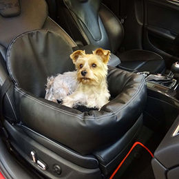 Hossi's Wholesale Hundesitz Autositz aus Kunstleder in Schwarz für kleine bis mittelgroße Hunde wasserdicht – Bild 1 von 5