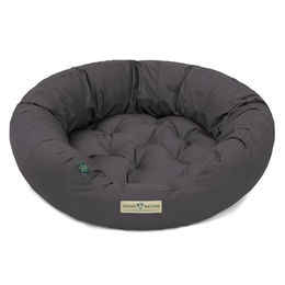 HOUND & NATURE Öko Hundebett St. Moritz Donut Hundekorb aus Baumwolle für mittlere Hunde Grau Größe M – Bild 1 von 5