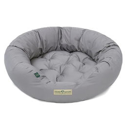 HOUND & NATURE Öko Hundebett St. Moritz Donut Hundekorb aus Baumwolle für mittlere Hunde Größe M Hellgrau – Bild 1 von 3