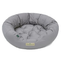 Produktbild von HOUND & NATURE Öko Hundebett St. Moritz Donut Hundekorb aus Baumwolle für mittlere Hunde Größe M Hellgrau