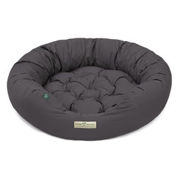 HOUND & NATURE Öko Hundebett St. Moritz Donut Hundekorb aus Baumwolle für große Hunde Grau Größe L – Bild 1 von 6