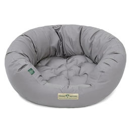 HOUND & NATURE Öko Hundebett St. Moritz Donut Hundekorb aus Baumwolle für kleine Hunde S 65x60 cm Grau – Bild 1 von 3