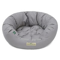 Produktbild von HOUND & NATURE Öko Hundebett St. Moritz Donut Hundekorb aus Baumwolle für kleine Hunde S 65x60 cm Grau