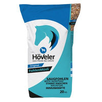 Produktbild von Höveler Fohlenmüsli für die Aufzucht von Pferden zur Unterstützung von Muskelaufbau, Verdauung sowie Gelenken und Knochen - 20 kg