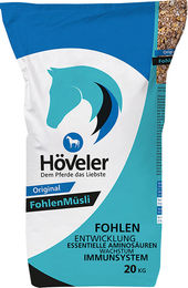 Produktbild von Höveler Junior Fohlenmüsli zur Unterstützung von Immunsystem sowie Gelenken und Knochen