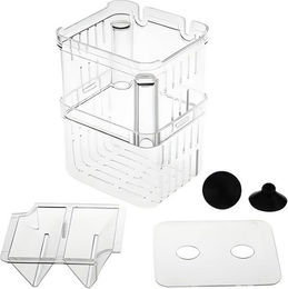 HS.SUPPLY Aquarium Aufzuchtbecken aus Kunststoff mit Trennboden für Fische und Garnelen in Transparent – Bild 1 von 4