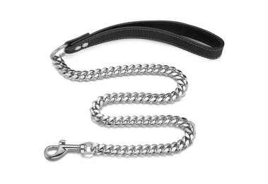 Produktbild von HS.SUPPLY Hunde-Set aus Edelstahl bestehend aus Halsband und Führleine in Silber für erwachsene Hunde