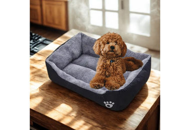 HS.SUPPLY Hundebett aus Plüsch für alle Altersstufen waschbar und allergikerfreundlich – Bild 1 von 2