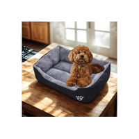 Produktbild von HS.SUPPLY Hundebett aus Plüsch für alle Altersstufen waschbar und allergikerfreundlich
