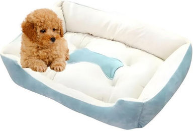 HS.SUPPLY Hundebett aus Plüsch für alle Altersstufen waschbar und allergikerfreundlich – Bild 1 von 2