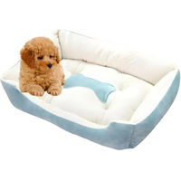 Produktbild von HS.SUPPLY Hundebett aus Plüsch für alle Altersstufen waschbar und allergikerfreundlich