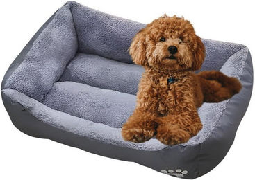 HS.SUPPLY Hundebett aus Plüsch für Hunde und Katzen aller Altersstufen waschbar und allergikerfreundlich – Bild 1 von 2