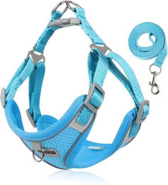 HS.SUPPLY Hundegeschirr mit Leine atmungsaktiv und reflektierend aus Polyester für Hunde und Katzen – Bild 1 von 3