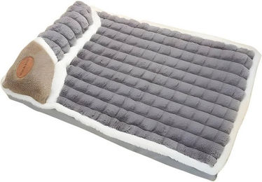 HS.SUPPLY Hundematte aus Kunstpelz für kleine und mittelgroße Hunde in Grau – Bild 1 von 3