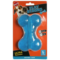 Produktbild von HSZ Playstrong Kauknochen für Hunde aus Kunststoff Blau 14cm