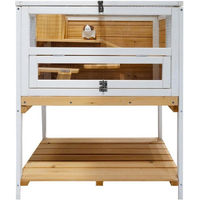 Produktbild von HTI-Living Hamsterkäfig Gino Deluxe Kleintierkäfig aus Holz mit Ablage