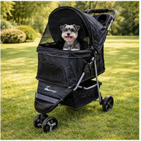 Produktbild von HTI-Living Katzenbuggy Tiertransporttasche für kleine Hunde und Katzen aus Nylon Schwarz faltbar