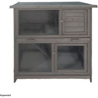 Produktbild von HTI-Living Kleintierstall aus Holz für Kaninchen und Meerschweinchen in Grau mit aufklappbarem Dach