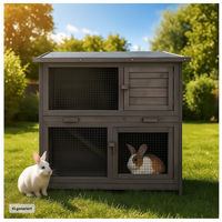 Produktbild von HTI-Living Kleintierstall aus Holz in Grau für Kaninchen