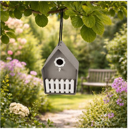 HTI-Living Meisenkasten Nessa Nistkasten für Wildvögel aus Kunststoff Grau – Bild 1 von 2