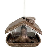 Produktbild von HTI-Living Vogelfutterhaus Nessa Futterspender aus Kunststoff in Metallic Gold zum Hängen