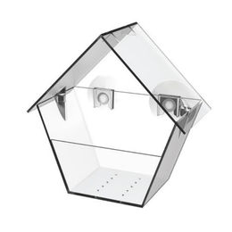 HTI-Living Vogelfutterhaus Nessa Futterspender aus Kunststoff transparent mit Saugnäpfen – Bild 1 von 5