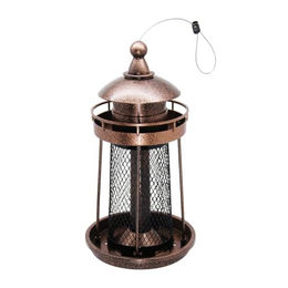 HTI-Living Vogelfutterspender Nessa Leuchtturm in Metallic Gold aus Kunststoff – Bild 1 von 6