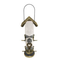 Produktbild von HTI-Living Vogelfutterspender Nessa Röhre Futtersäule aus Kunststoff in Metallic Gold zum Hängen