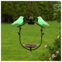 Produktbild von HTI-Living Vogelhaus aus Metall mit LED Beleuchtung und Vogeltränke in Braun - 0,02 l