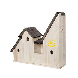 HTI-Living Vogelhaus Mina mit 3 Nistkästen aus Holz zum Bemalen für Wildvögel – Bild 1 von 6