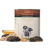 Produktbild von Hubertus Gold Premium Hund Nassfutter Grüner Pansen mit Haferflocken und Leinöl Rind Stückchen in Sauce 800g