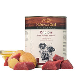 Produktbild von Hubertus Gold Premium Hund Nassfutter Rind pur mit Kartoffeln und Leinöl 800g getreidefrei monoprotein sensitive