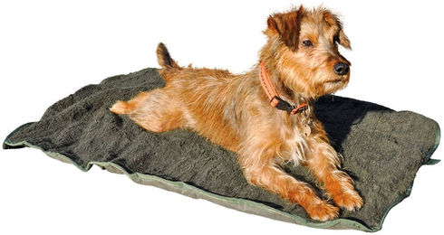 Hubertus Hundedecke aus Fleece in Grün tragbar und flauschig-weich – Bild 1 von 5