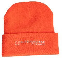 Hufeisenliebe Beanie Mütze aus Acryl-Faser in Orange für den Winter – Bild 1 von 3
