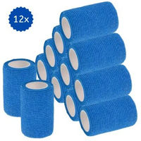 Produktbild von Hufeisenliebe PetPerfekt Gamaschen Bandagen für Pferde Blau 7,5cm x 4,5m 12 Stück