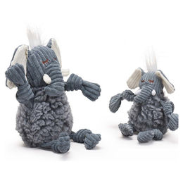 HuggleHounds FlufferKnottie Ellamae Elefant Plüschspielzeug für Hunde Größe S Grau – Bild 1 von 3