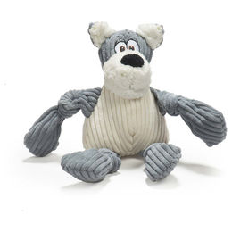 Produktbild von HuggleHounds HuggleMutt Roscoe the Mutt Knottie Plüschspielzeug für Welpen in Grau und Weiß