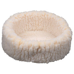 HuggleHounds HuggleSnuggler Hundebett und Katzenbett aus Fleece für kleine Rassen und Welpen in Größe S, Beige-Weiß – Bild 1 von 5