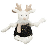 Produktbild von HuggleHounds Hundespielzeug Celebration Reindeer Plüschspielzeug aus Stoff Größe S Weiß