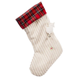 Produktbild von HuggleHounds Hundespielzeug Cordura Stocking Tartan Plaid Cuff Plüschspielzeug Größe L