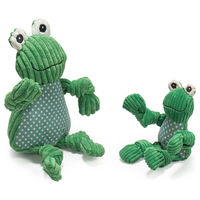 Produktbild von HuggleHounds Hundespielzeug Frog Knottie Plüsch für Welpen Größe S Grün - 1 Stk.